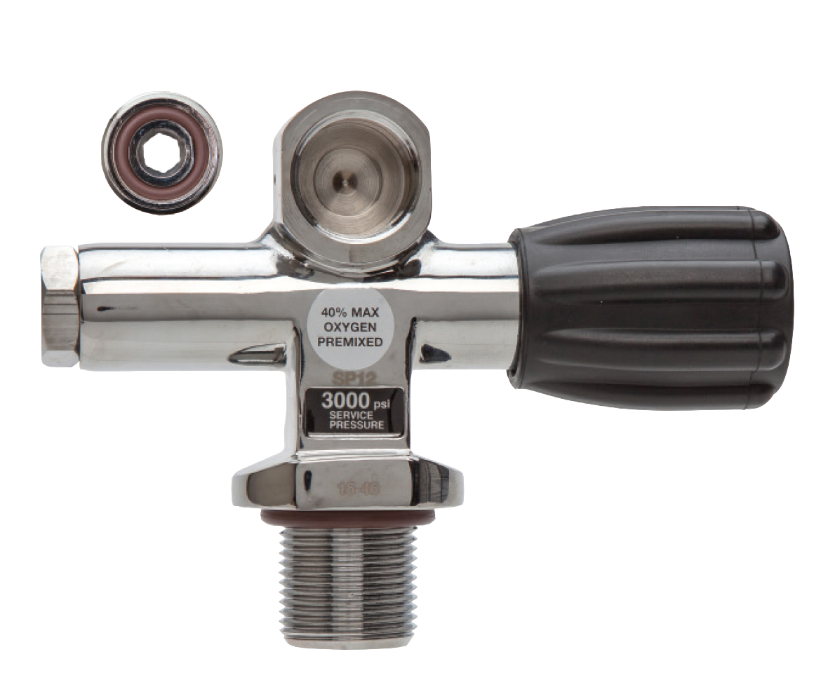 XS Scuba Thermo Modular PRO Valve – Convertible DIN/Yoke Modular Nitrox Valve Left