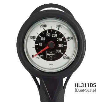 Highland Thin-Line Pressure Gauge Complete – Compact SPG with Hose & Protective Boot