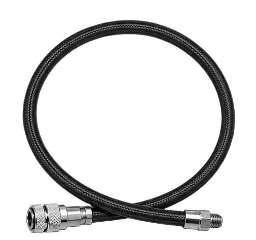 XS Scuba MiFlex BC & Drysuit Quick Disconnect Hose – Lightweight Braided Inflator Hose - Black