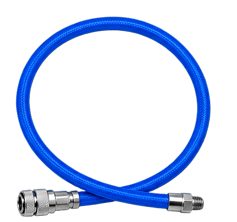 XS Scuba MiFlex BC & Drysuit Quick Disconnect Hose – Lightweight Braided Inflator Hose - Blue