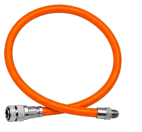 XS Scuba MiFlex BC & Drysuit Quick Disconnect Hose – Lightweight Braided Inflator Hose - Orange