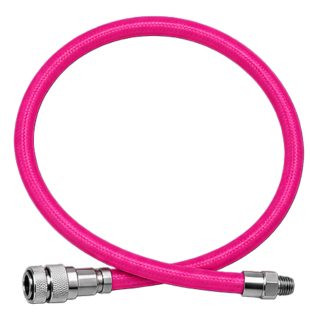 XS Scuba MiFlex BC & Drysuit Quick Disconnect Hose – Lightweight Braided Inflator Hose - Pink