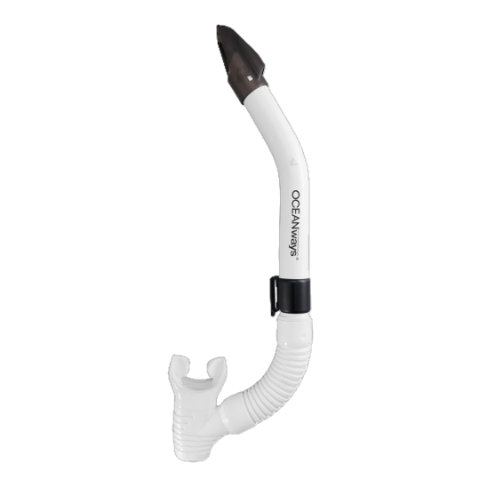 XS Scuba Oceanways Caribbean Snorkel – Flex Snorkel with Wave Guard & Purge Valve White