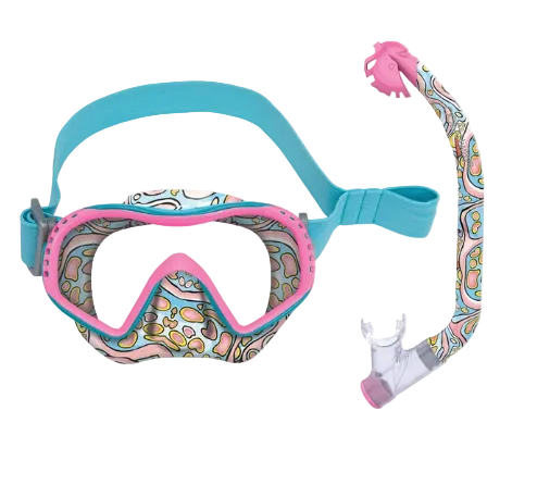 XS Scuba Youth Marine Life Mask & Dry Snorkel Combo – Kids Snorkeling Set