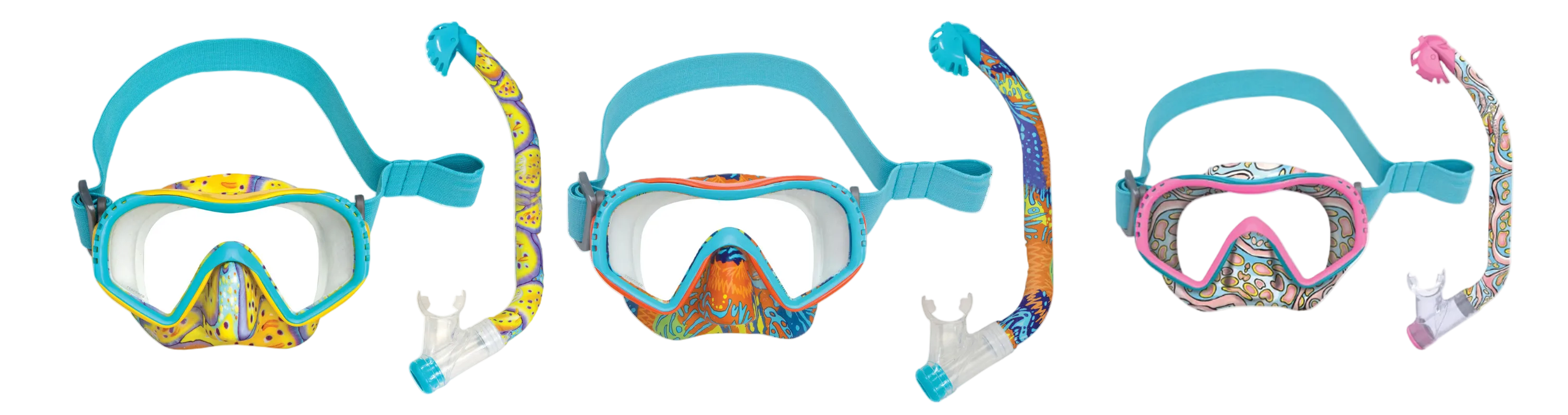 XS Scuba Youth Marine Life Mask & Dry Snorkel Combo – Kids Snorkeling Set